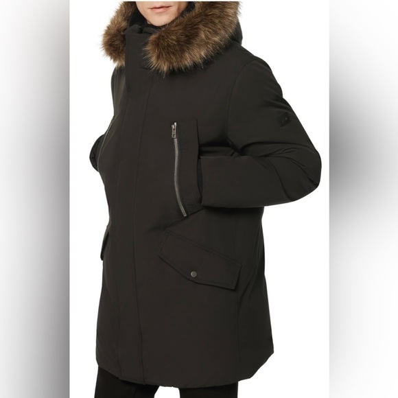 ANDREW MARC Ventura Lamb Fur-Lined & Faux Fur-Trimmed Parka in Black Men’s Sz S - Picture 5 of 16